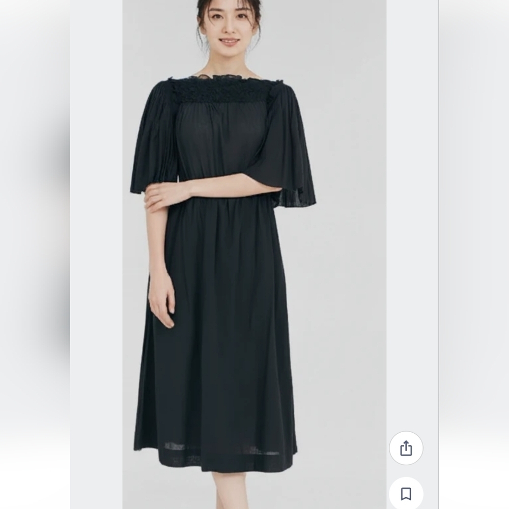 NWT Rebecca Taylor - Black Textured Cotton Smock Dress Sz S $345